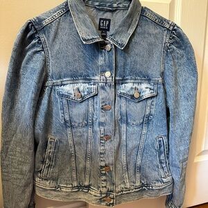 GAP Puff Sleeve Icon Denim Jacket